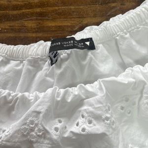 zara white preppy crop top